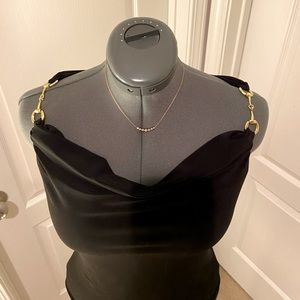 Elegant Cache black top wt gold hardware size S